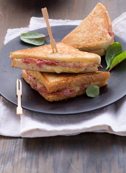 Croque mit Aoste Baguette-Salami