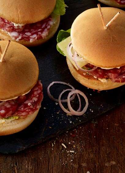 Mini-Burger mit Aoste Salami