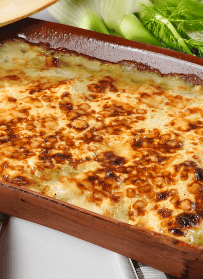 FENCHEL-GRATIN MIT EDEL-SALAMI