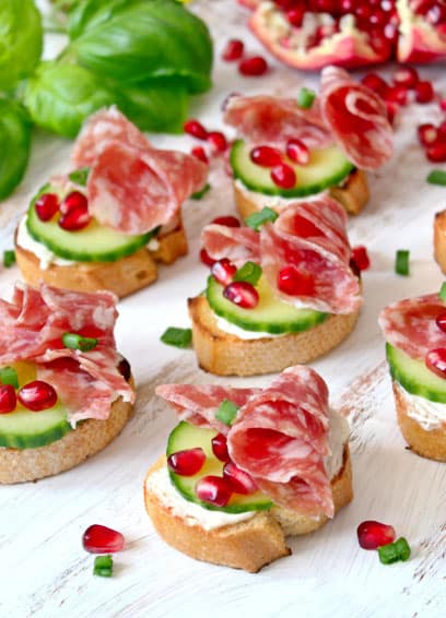 Canapes mit Aoste Salami