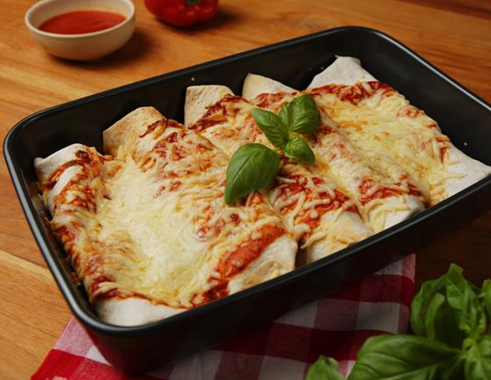 Überbackene Pizza-Wraps h