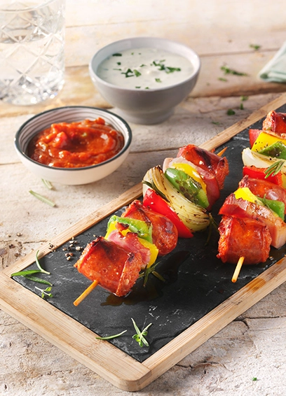 Marinierte Paprika-Chorizo-Spiesse